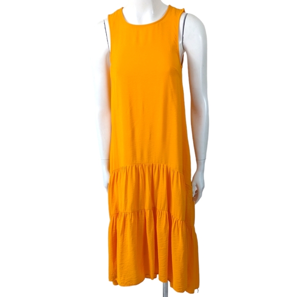 Anthropologie Maeve Marlene Maxi Dress Tiered Women XS Tangelo Orange Sleeveless - Picture 2 of 14